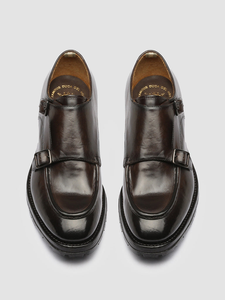 VAIL 012 - Dark Brown Leather Monkstrap Shoes