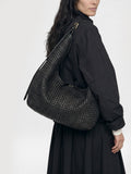 VICKY 002 - Black Leather Shoulder Bag - thumb image 2,side view