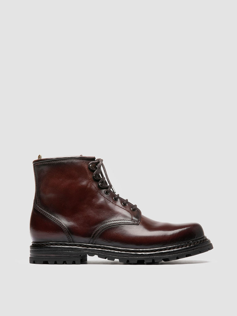 VOLCOV 012 - Burgundy Leather Lace-Up Boots