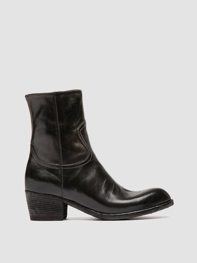 WADE 003 - Grey Leather Zipped Boots