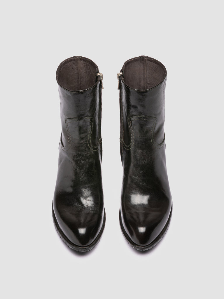WADE 003 - Grey Leather Zipped Boots