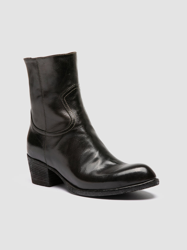 WADE 003 - Grey Leather Zipped Boots