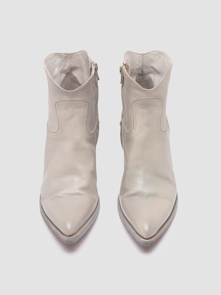 WANDA DD 103 - White Leather Zip Boots