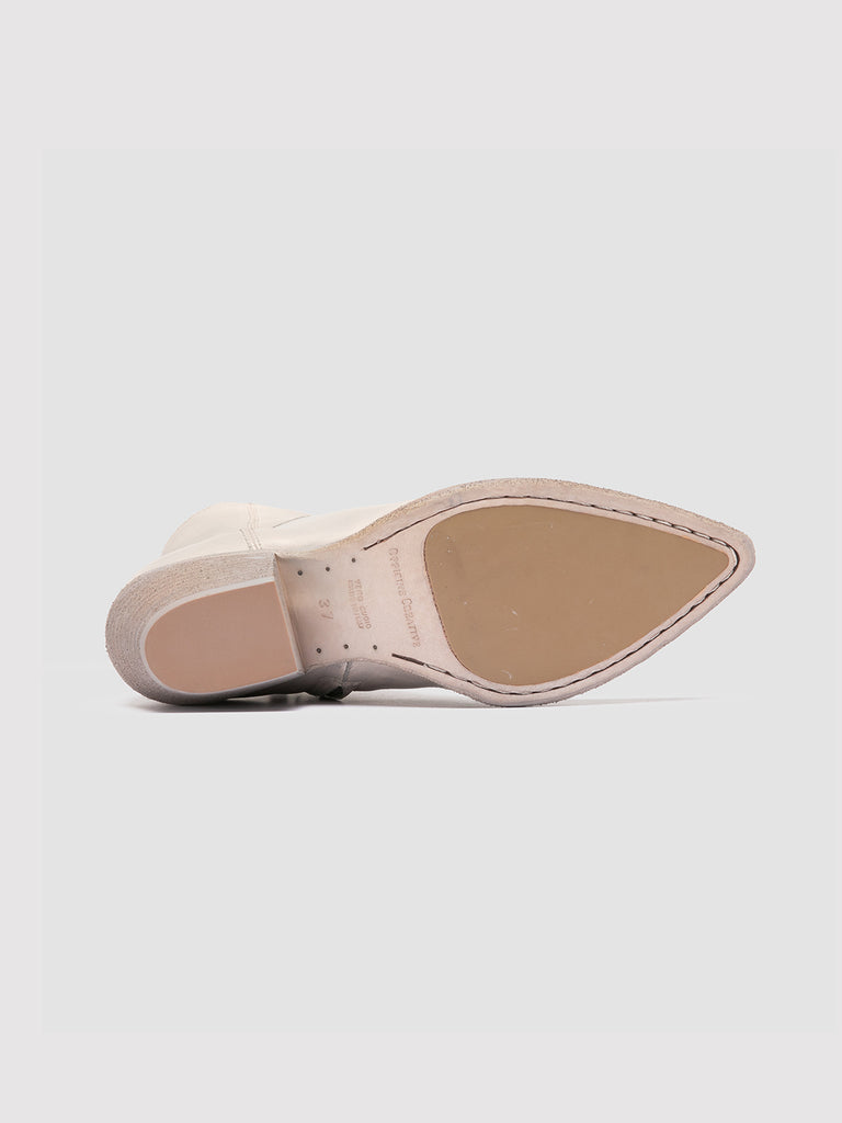 WANDA DD 103 - Off White Leather Zip Boots