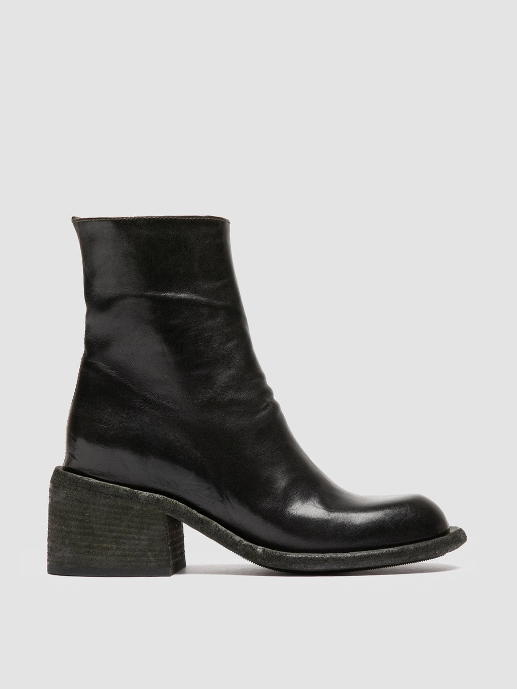 WILDS 004 - Green Leather Zipped Boots