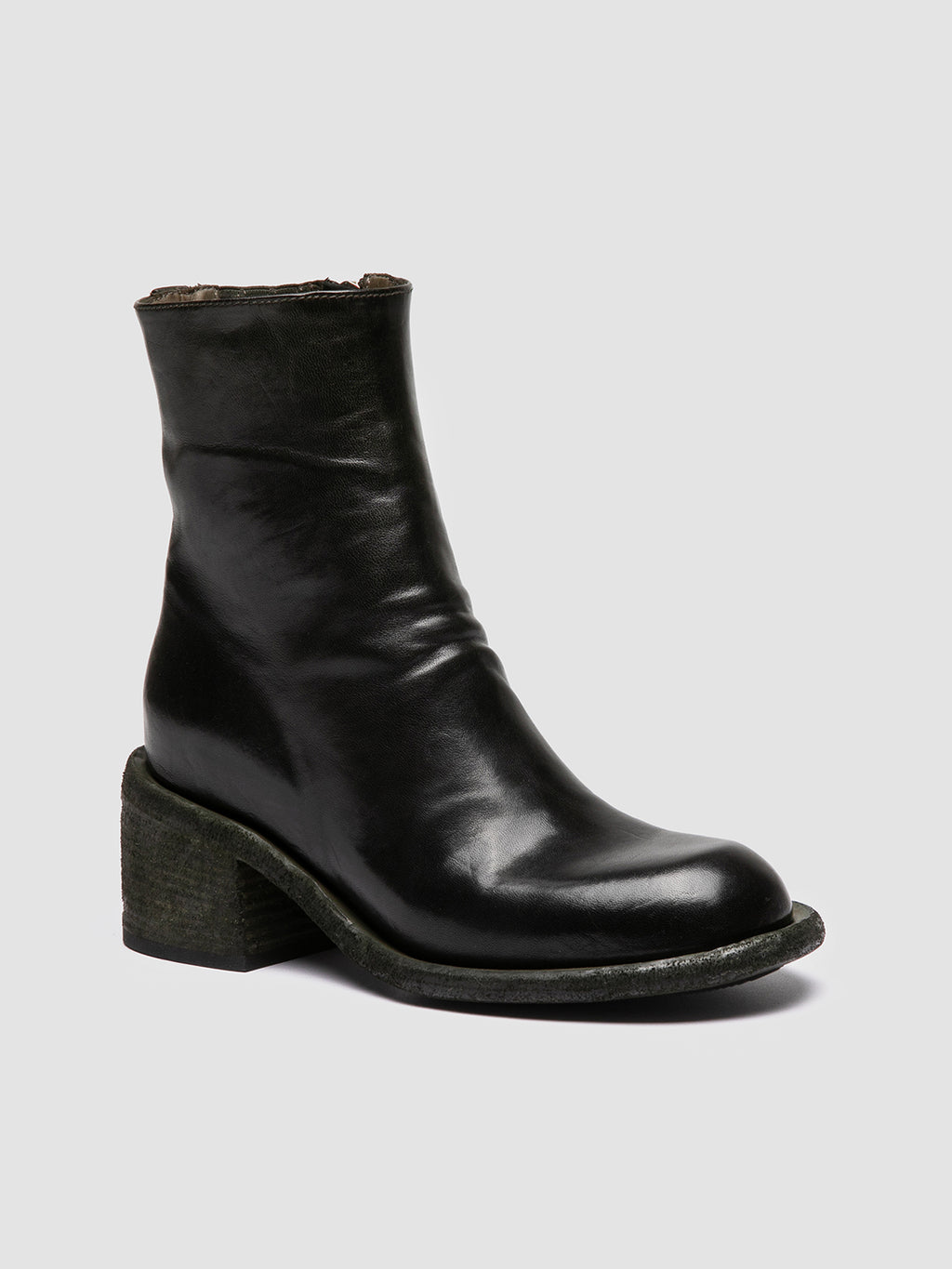 WILDS 004 - Green Leather Zipped Boots