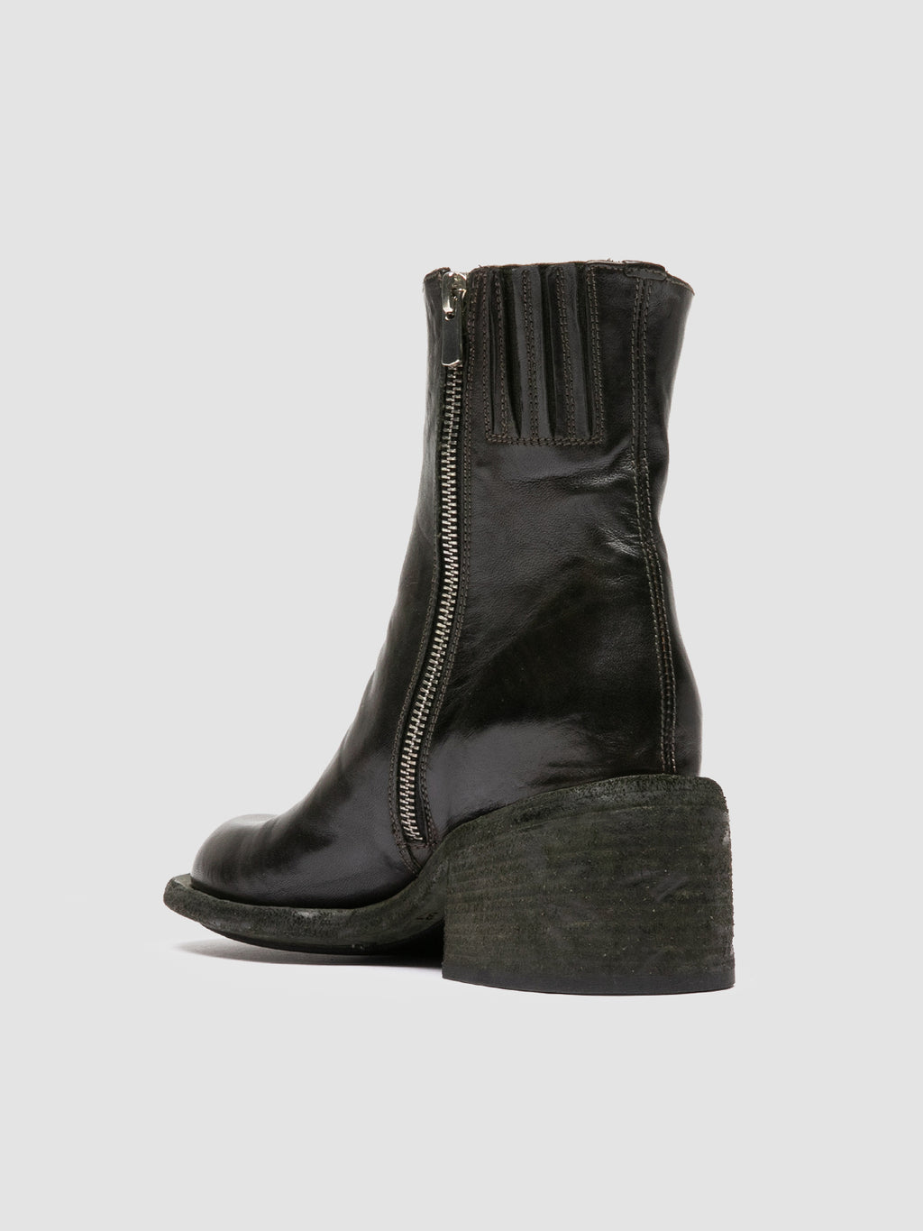 WILDS 004 - Green Leather Zipped Boots