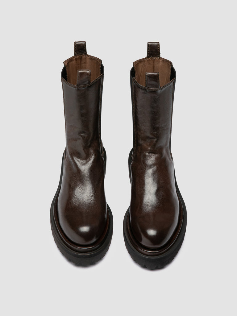 WISAL DD 107 - Brown Leather Chelsea Boots
