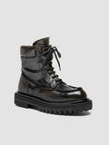 WISAL DD 126 - Dark Green Leather Lace-Up Boots