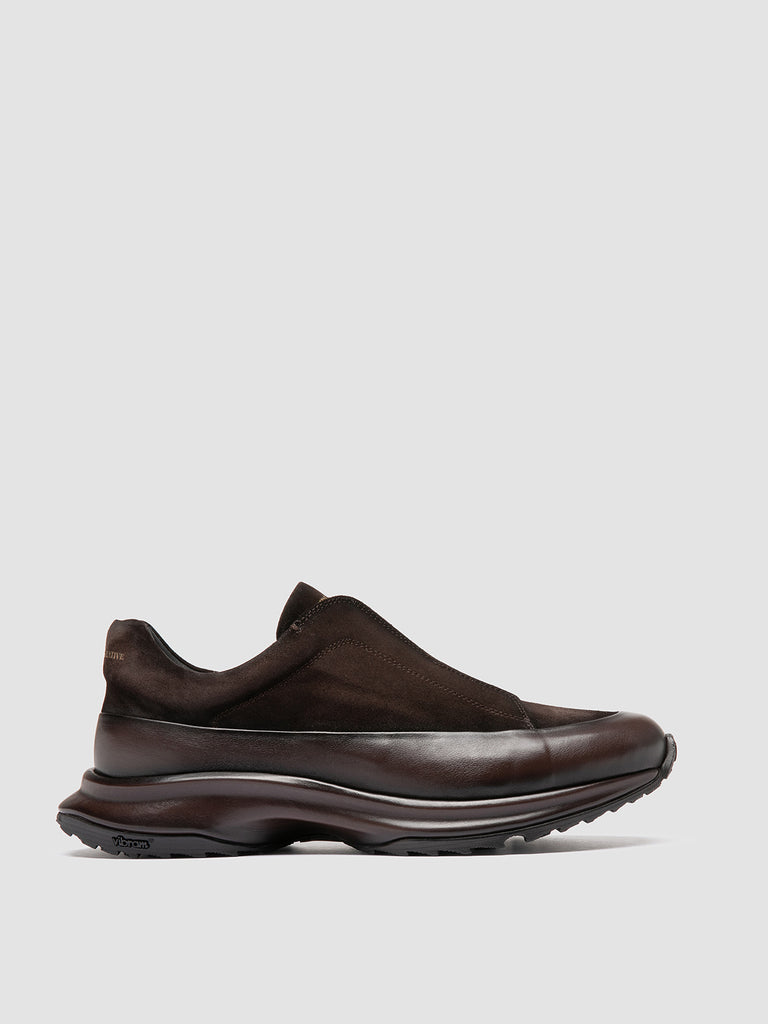 ZODIAC 001 - Brown Suede and Leather Sneakers
