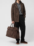 BOSTONIAN 001 - Braune Wochenendtasche aus Wildleder - thumb image 2,side view