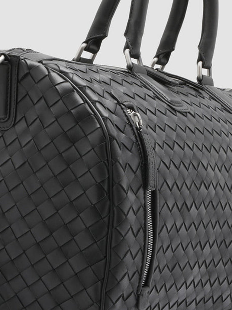 ARMOR 01 - Black Woven Leather Weekender