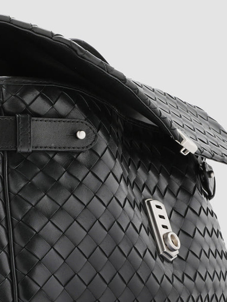 ARMOR 02 - Black Woven Leather Briefcase