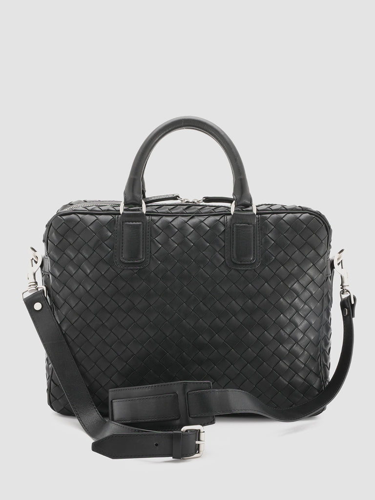 ARMOR 011 - Black Woven Leather Bag  Officine Creative - 4