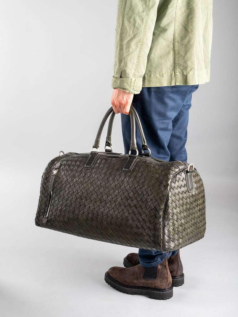 ARMOR 01 - Black Leather Weekender  Officine Creative - 5