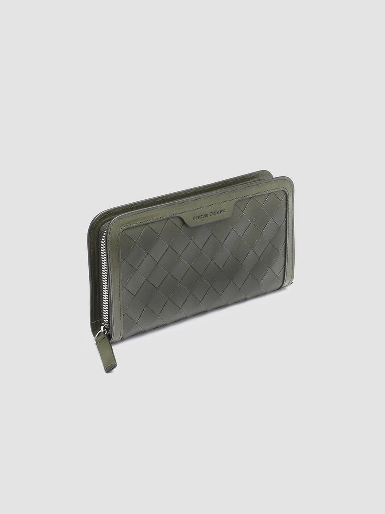 BERGE’ 101 - Green Woven Leather Wallet