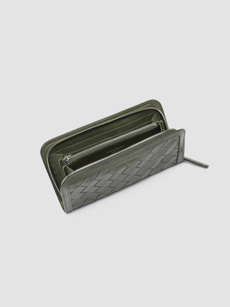 BERGE’ 101 - Green Woven Leather Wallet