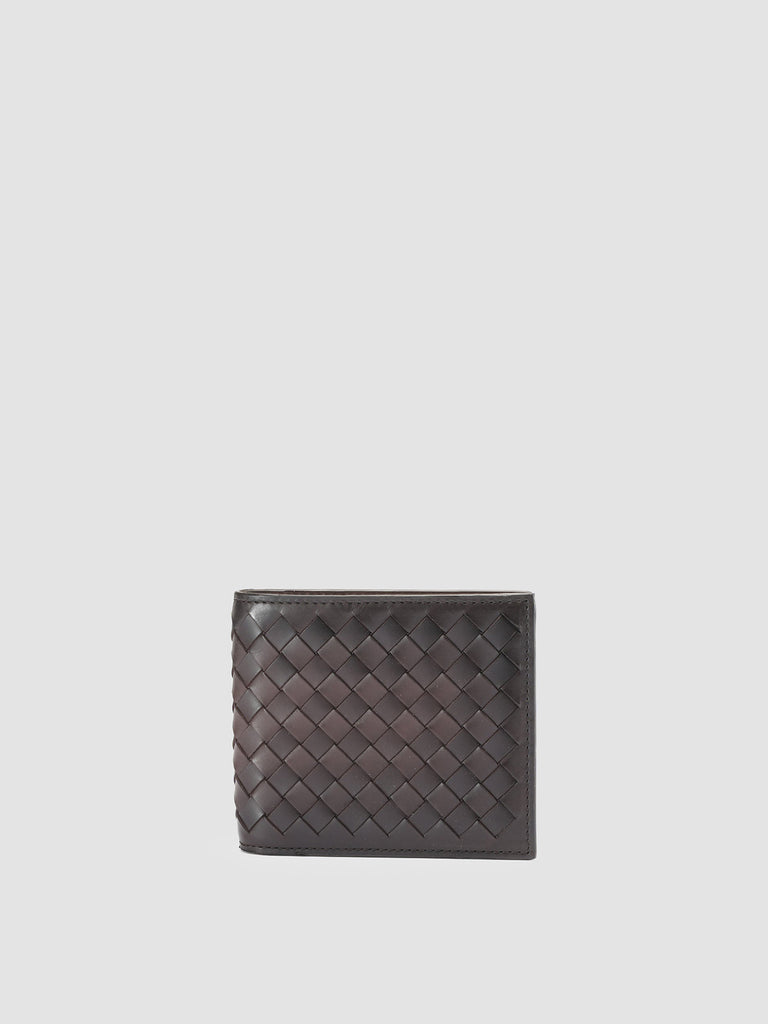 BOUDIN 123 - Brown Woven Leather bifold wallet