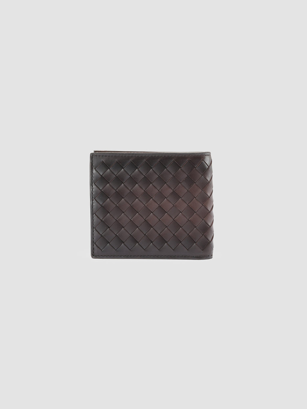 BOUDIN 123 - Braune Faltbrieftasche aus gewebtem Leder - image 4,side view