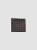 BOUDIN 123 - Braune Faltbrieftasche aus gewebtem Leder - thumb image 4,side view