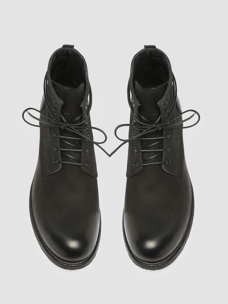 BUBBLE 003 - Black Leather Lace-up Boots