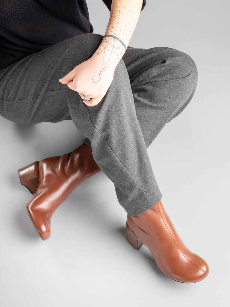 ETHEL 004 - Brown Nappa leather Ankle Boots Women Officine Creative - 6