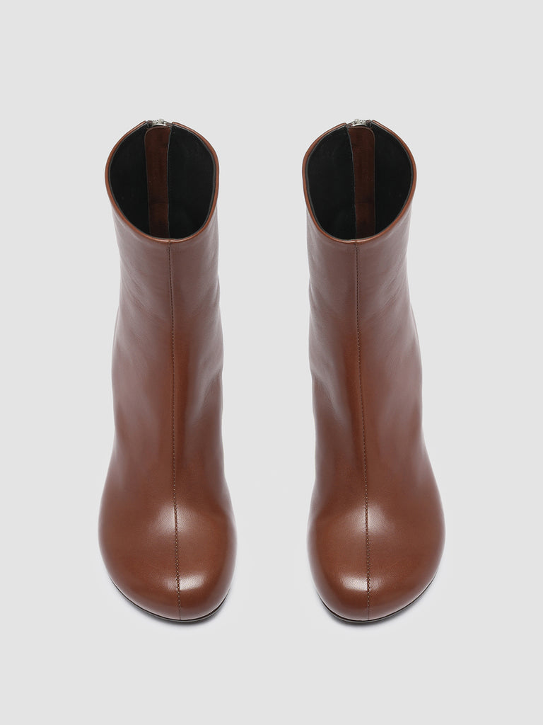 ETHEL 004 - Brown Nappa leather Ankle Boots