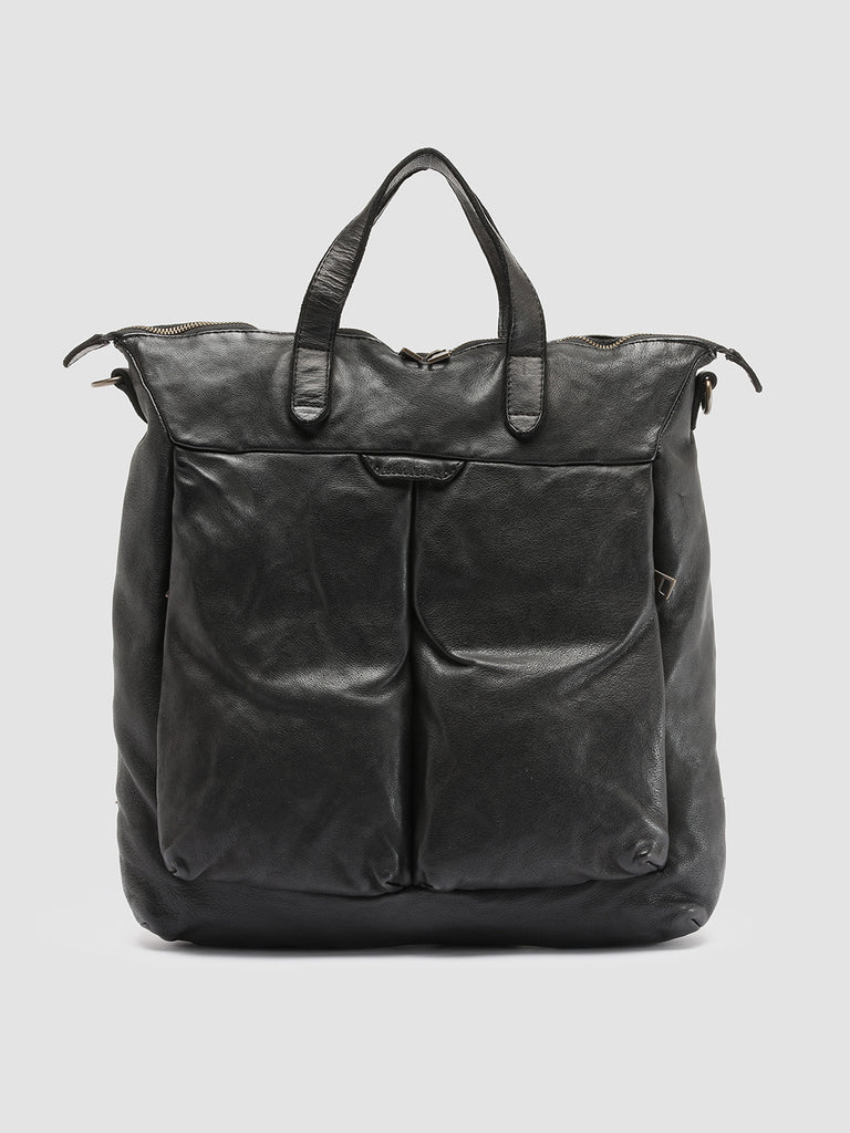 HELMET 27 - Black Leather Tote Bag