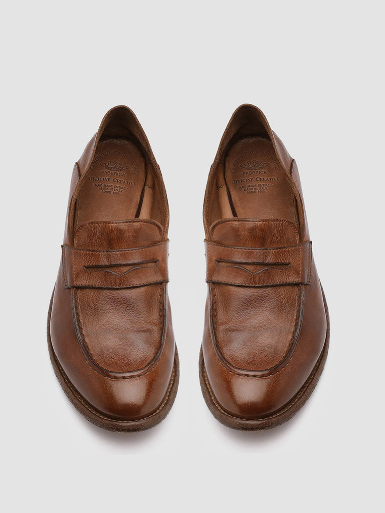 LEXIKON 516 - Brown Woven Leather Loafers