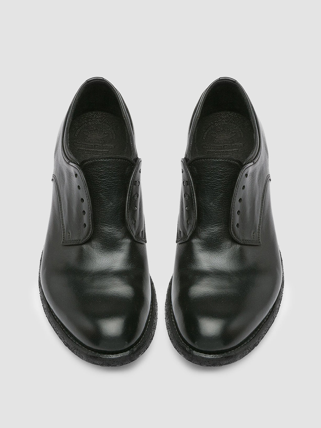 LEXIKON 012 - Black Leather Derby Shoes Women Officine Creative - 2