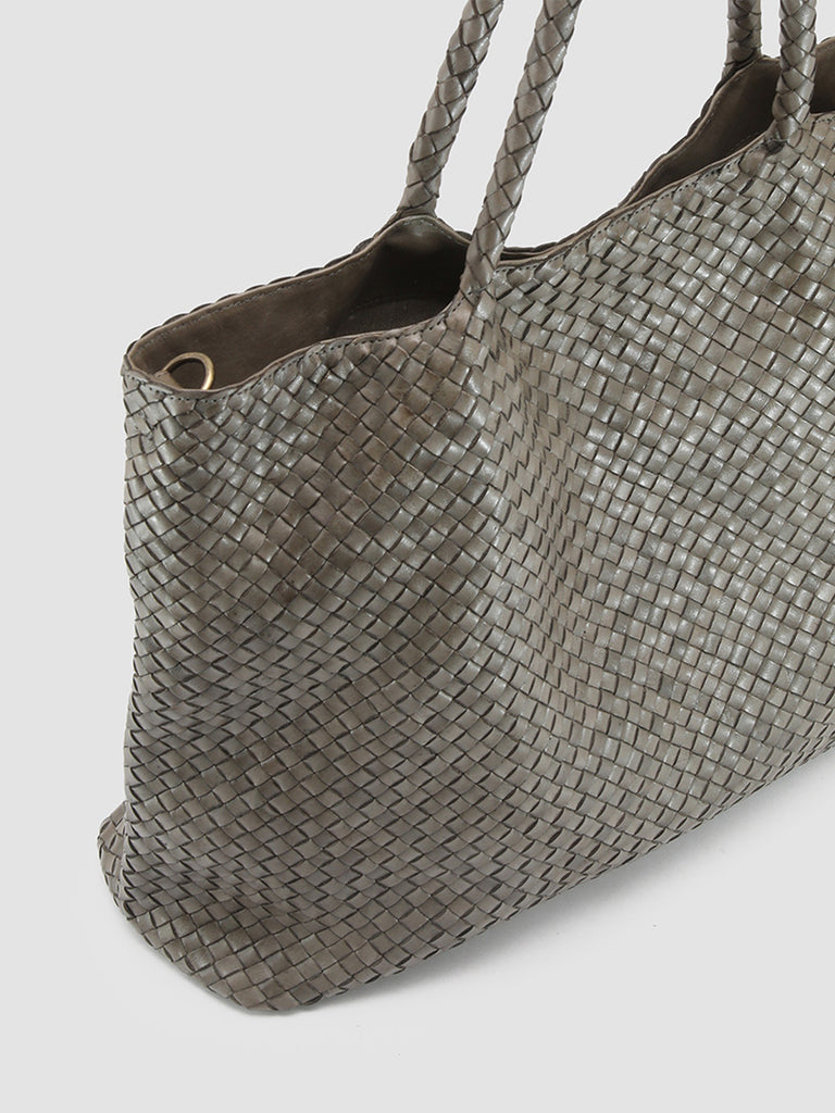 OC CLASS 35 Woven - Green Woven Leather Shoulder Bag