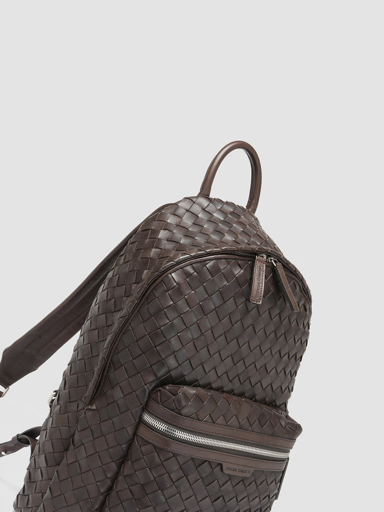 ARMOR 04 - Brown Woven Leather Backpack