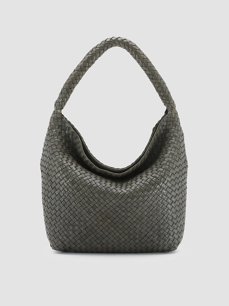 OC CLASS 09 - Green Woven Leather Tote Bag