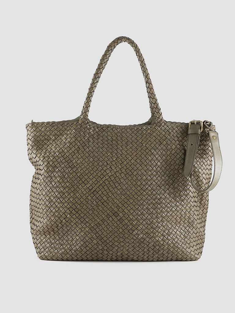 OC CLASS 35 Woven - Green Woven Leather Shoulder Bag