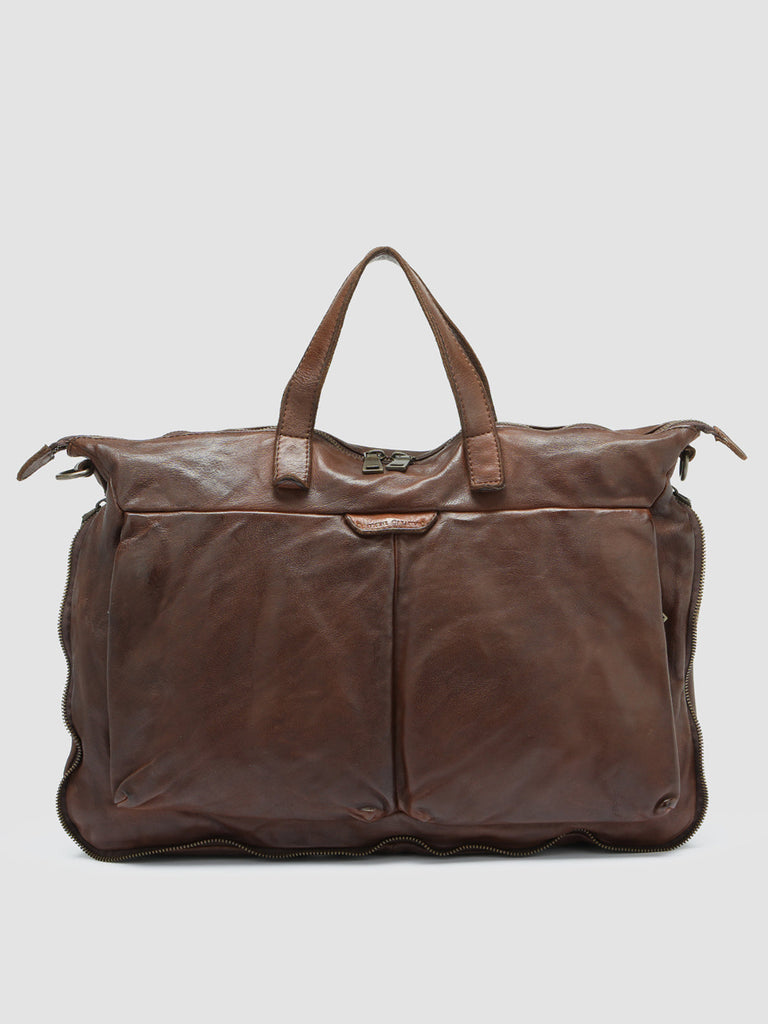 HELMET 29 - Brown Leather Briefcase