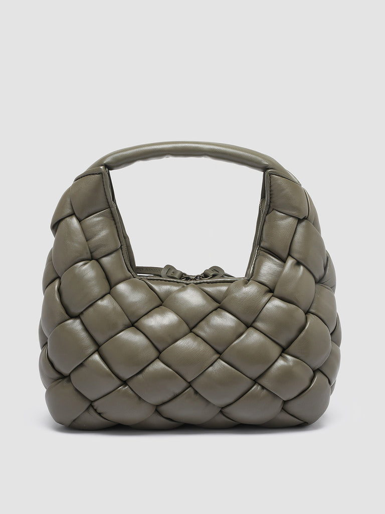 OC CLASS 52 Massive - Green Woven Woven Leather Shoulder Bag