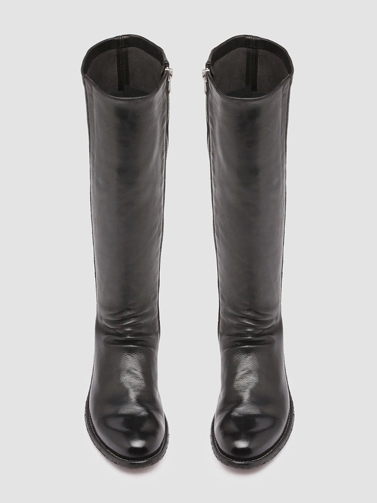 LISON 035 - Black Stretch Leather Boots