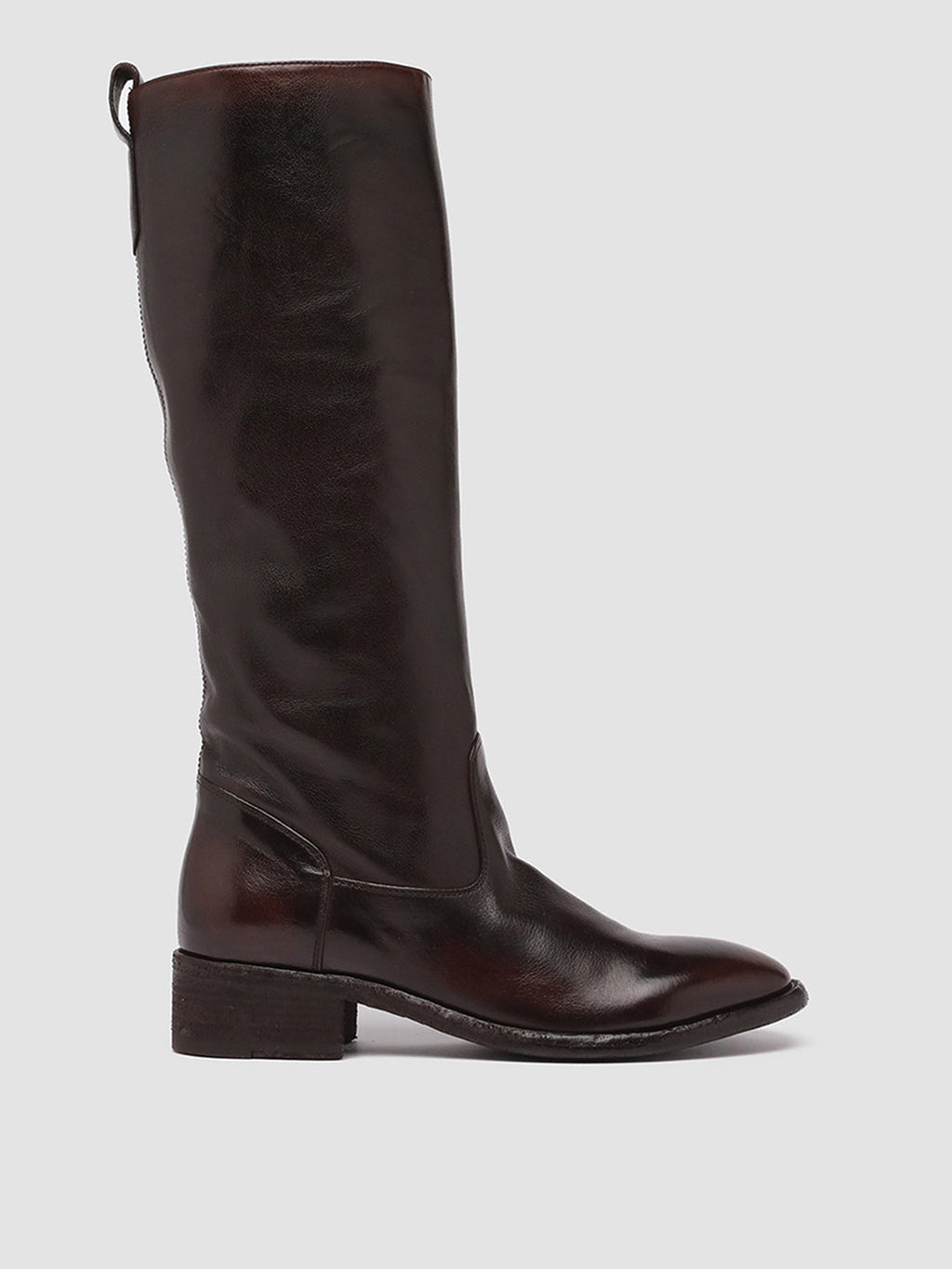 SELINE 013 - Braune Stiefel aus Leder mit Reißverschluss - image 1,side view