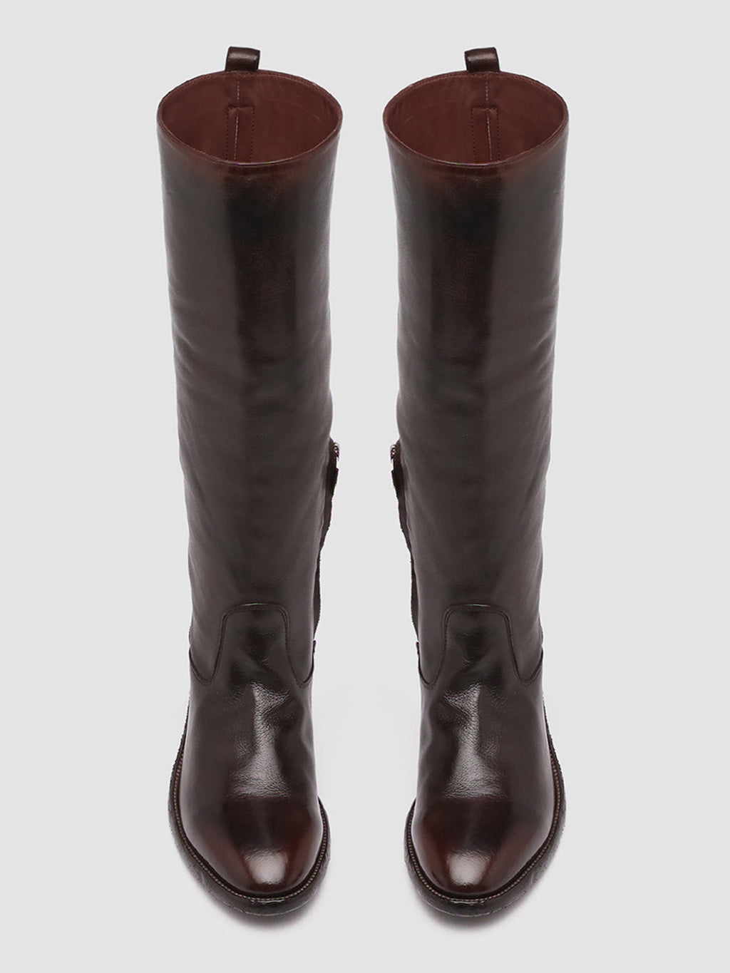 SELINE 013 - Braune Stiefel aus Leder mit Reißverschluss - image 2,side view