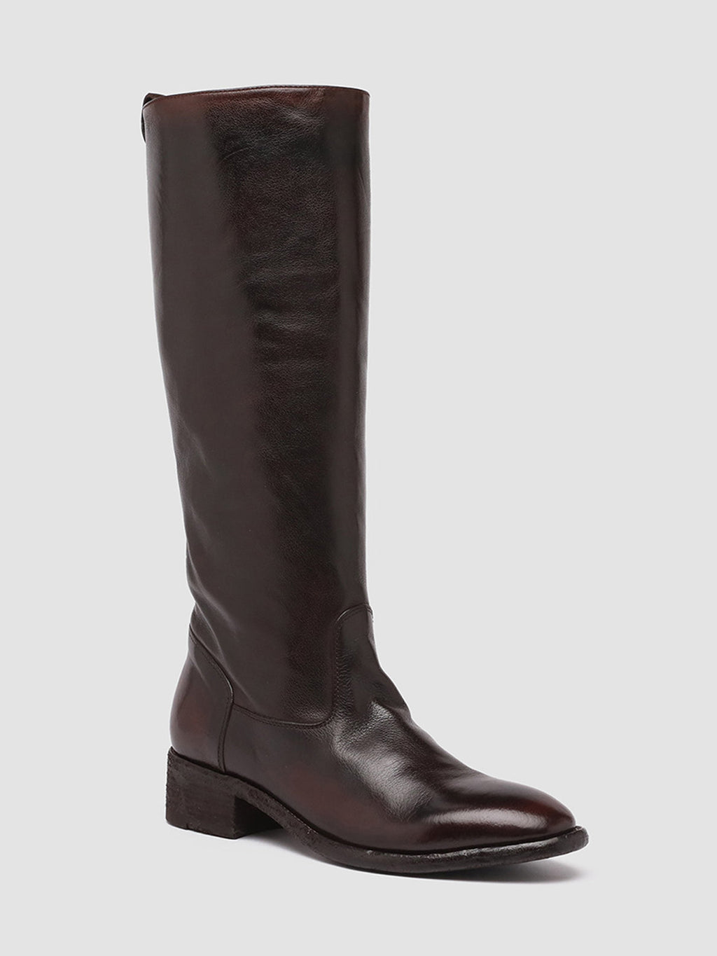 SELINE 013 - Braune Stiefel aus Leder mit Reißverschluss - image 3,side view
