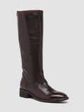 SELINE 013 - Braune Stiefel aus Leder mit Reißverschluss - thumb image 3,side view