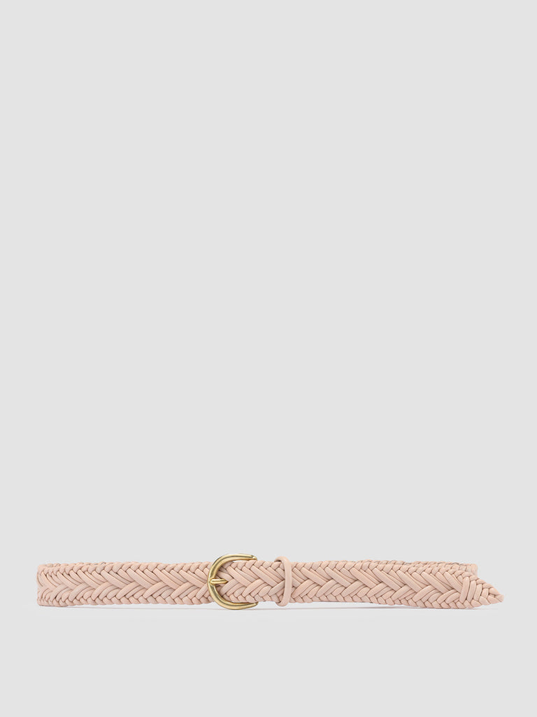 OC STRIP 36 - Ivory Woven Leather Belt