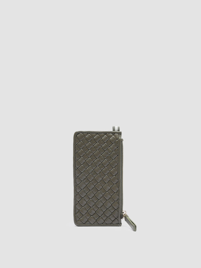 JULIET 103 - Green Woven Leather card holder