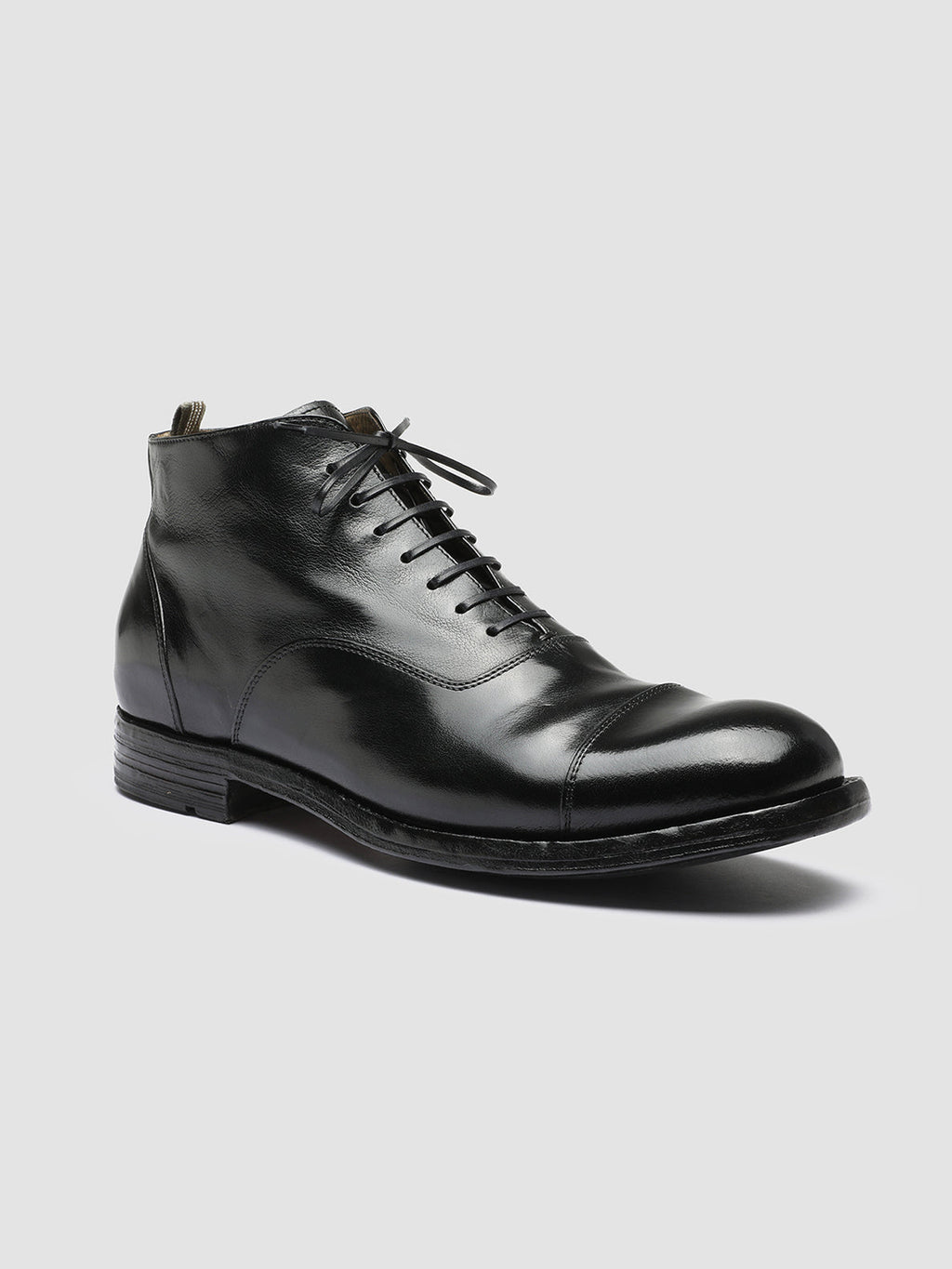 BALANCE 009 - Black Leather Lace Up Ankle Boots Men Officine Creative - 3