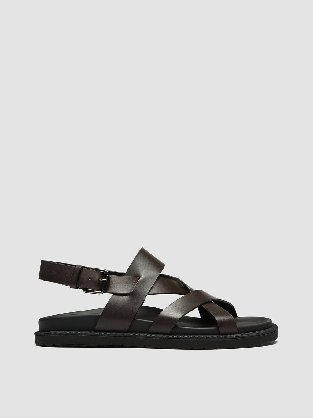 CHARRAT 002 - Dark Brown Leather Sandals  Men Officine Creative - 1