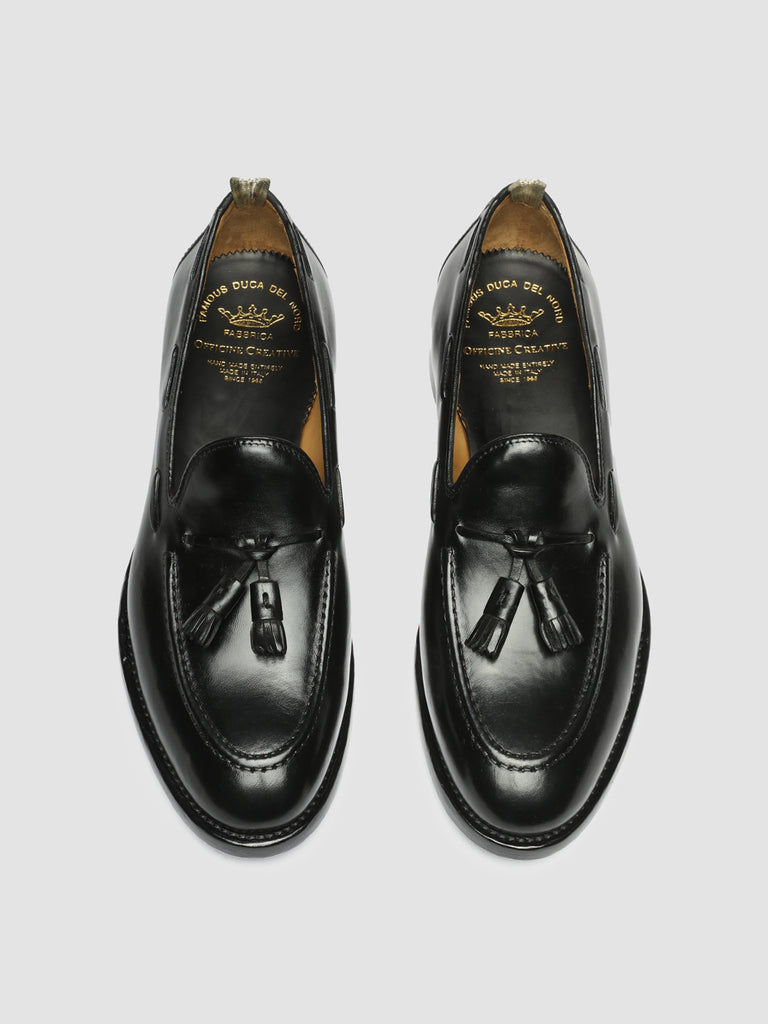 TULANE 001 - Black Leather Tassel Loafers