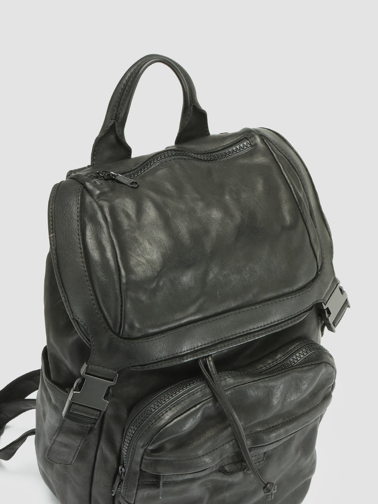 RECRUIT 001 - Black Leather Backpack