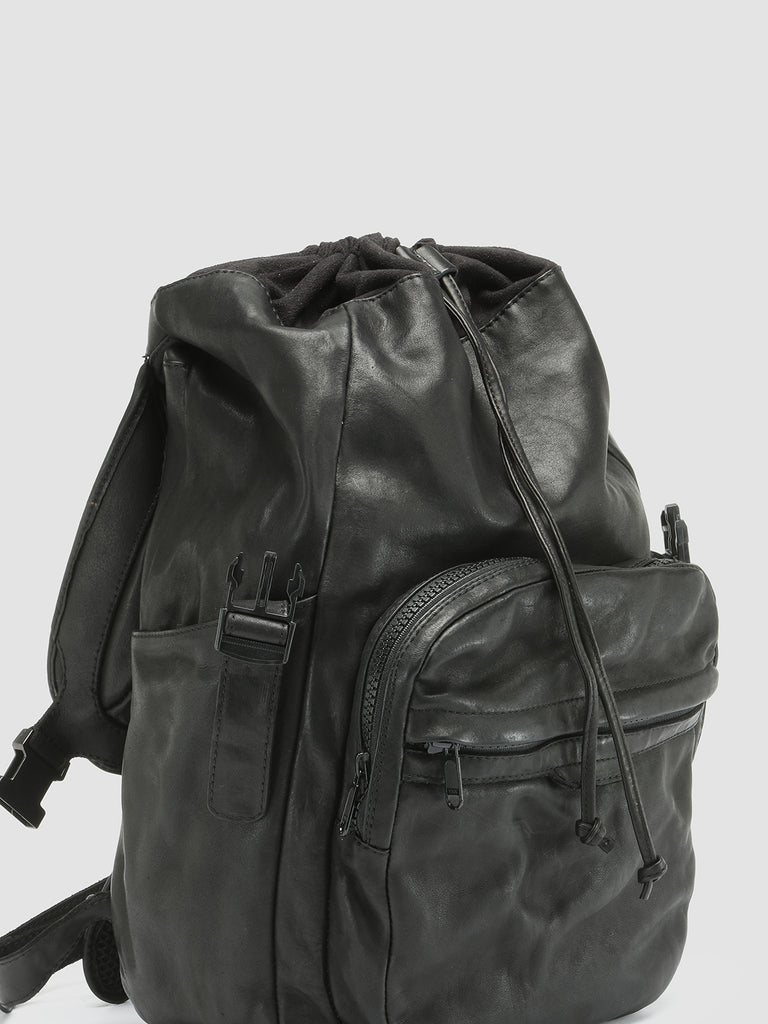 RECRUIT 001 - Black Leather Backpack