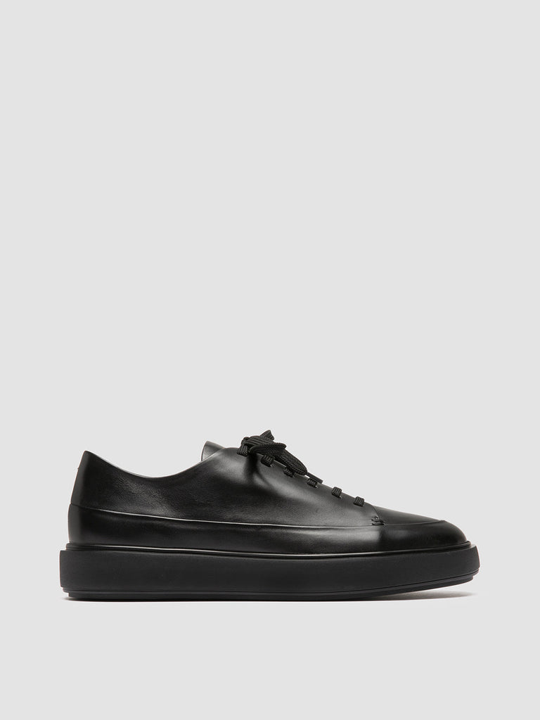 RELEASE 001 - Black Leather Low Top Sneakers