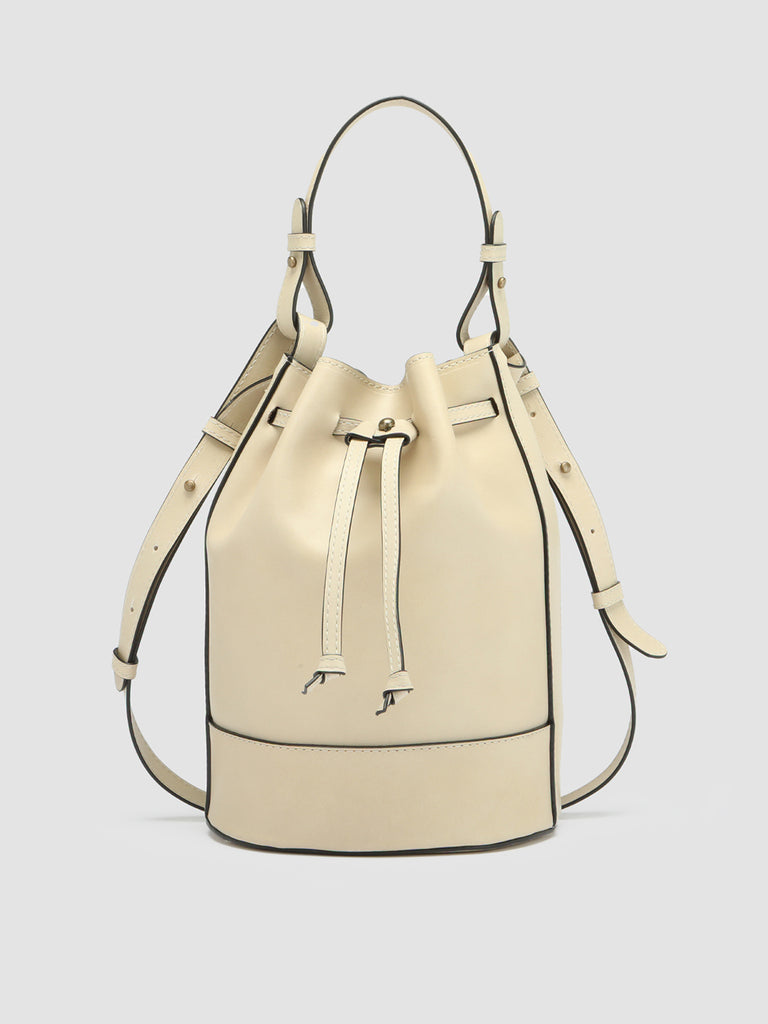 SADDLE 08 - Ivory Leather Bucket Bag